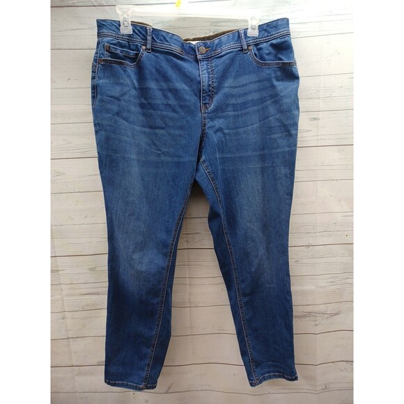 Cato Denim Blue Jeans Petite Sz 20WP High Rise Elastic Waistband - Picture 1 of 8